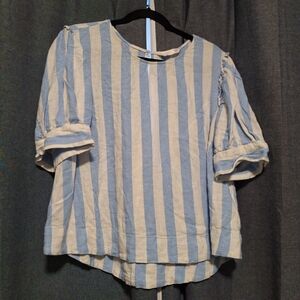 LC Lauren Conrad Blue and White Striped Blouse